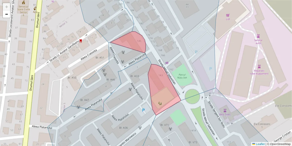 Hartă a codului poștal  și a codurilor poștale învecinate