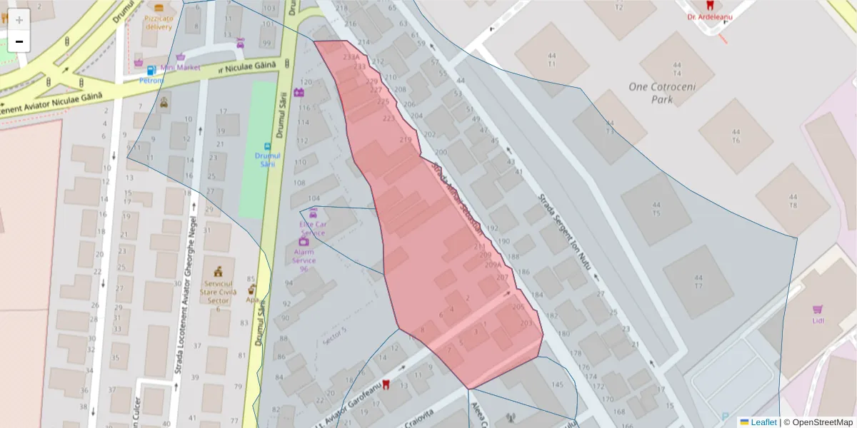 Hartă a codului poștal  și a codurilor poștale învecinate