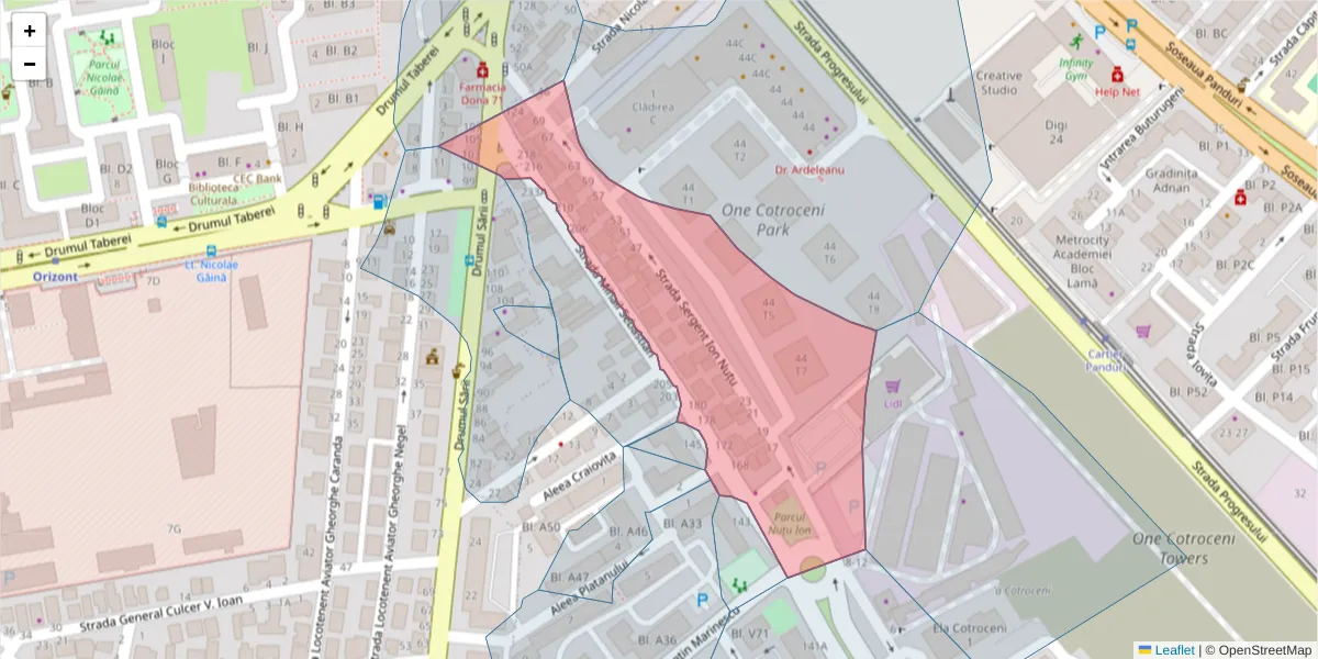 Hartă a codului poștal  și a codurilor poștale învecinate