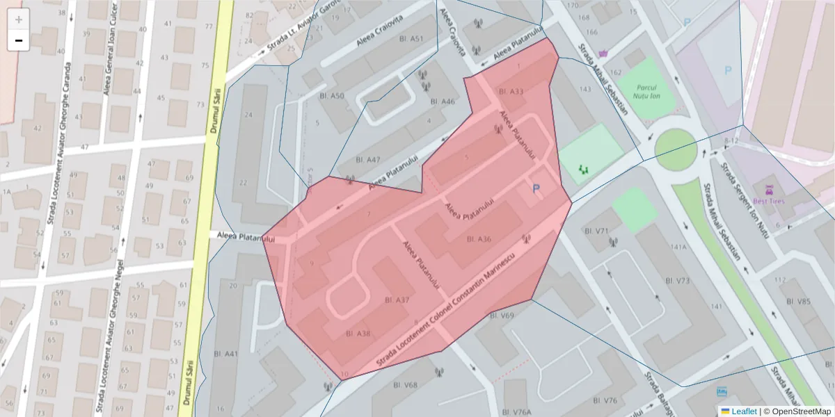 Hartă a codului poștal  și a codurilor poștale învecinate