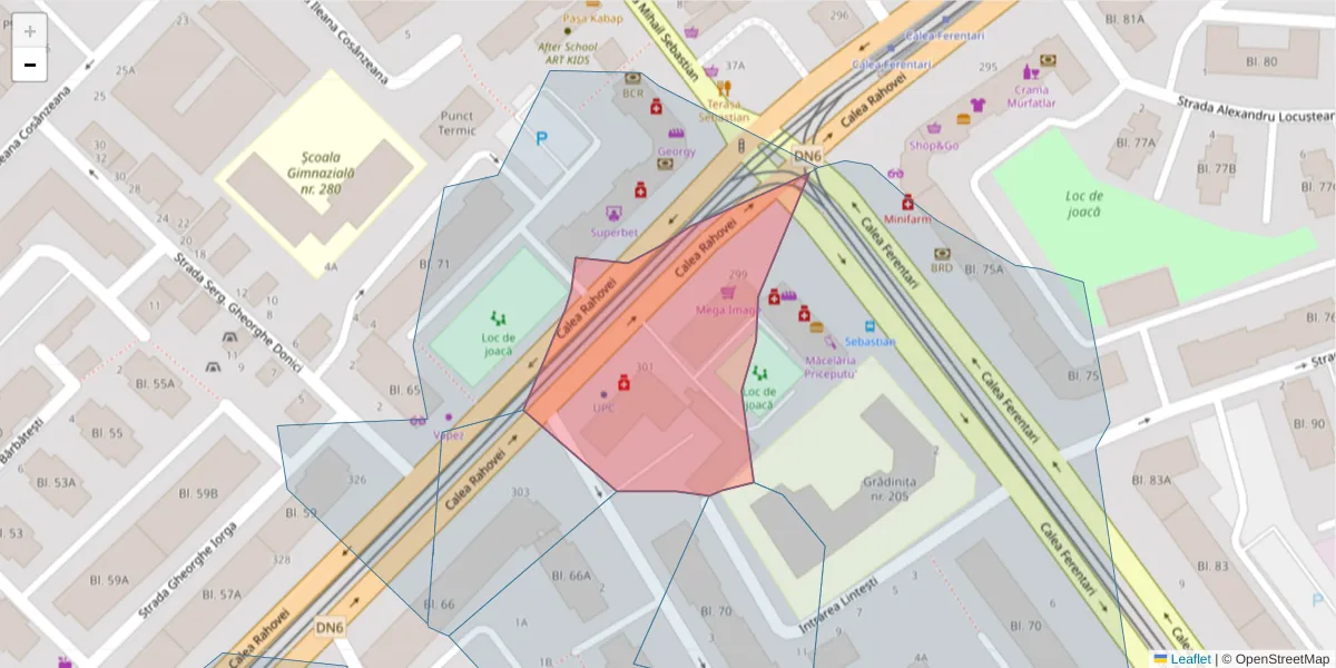 Hartă a codului poștal  și a codurilor poștale învecinate