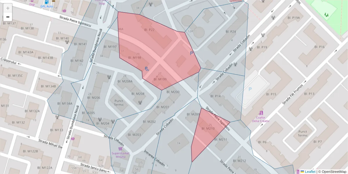 Hartă a codului poștal  și a codurilor poștale învecinate