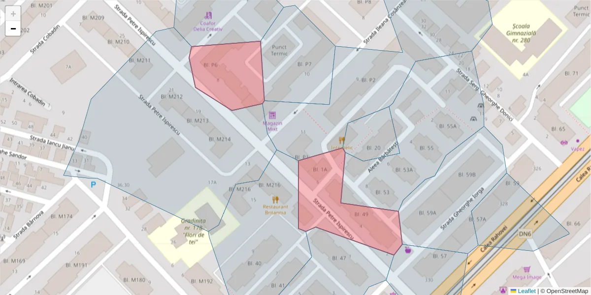 Hartă a codului poștal  și a codurilor poștale învecinate