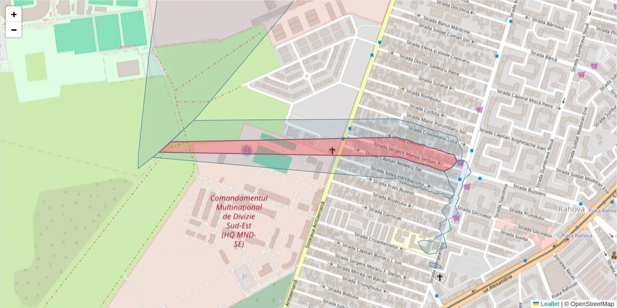 Hartă a codului poștal  și a codurilor poștale învecinate