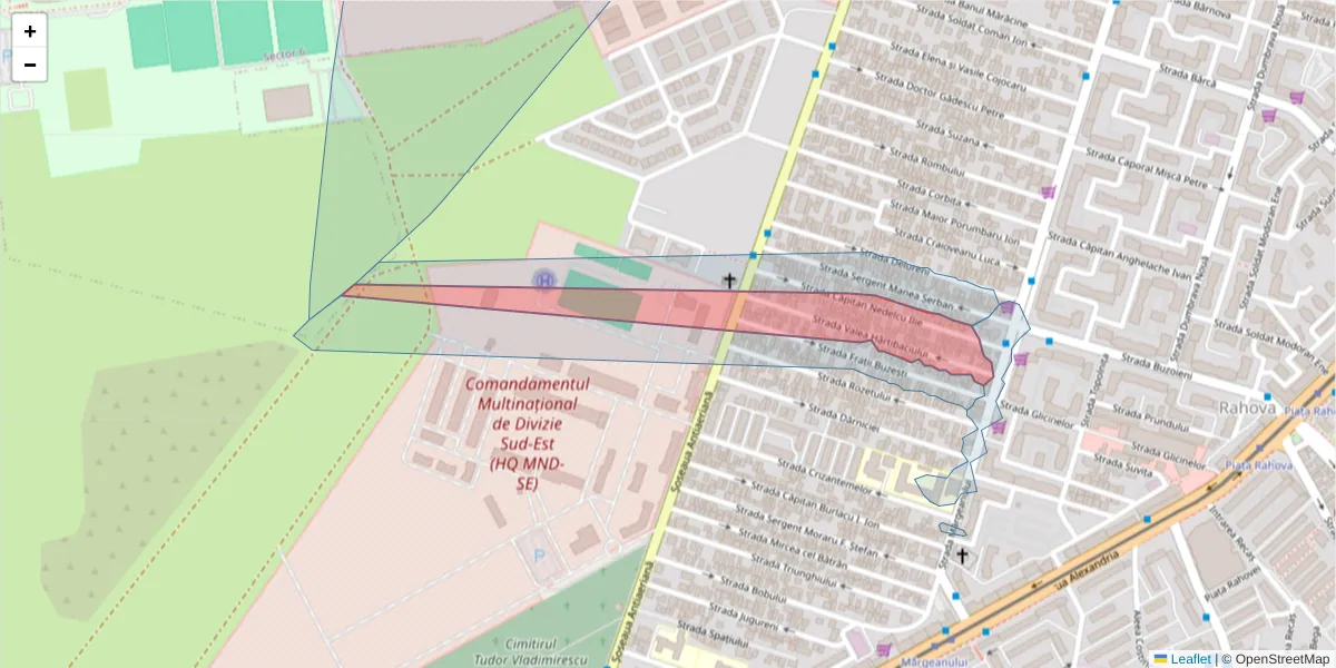 Hartă a codului poștal  și a codurilor poștale învecinate