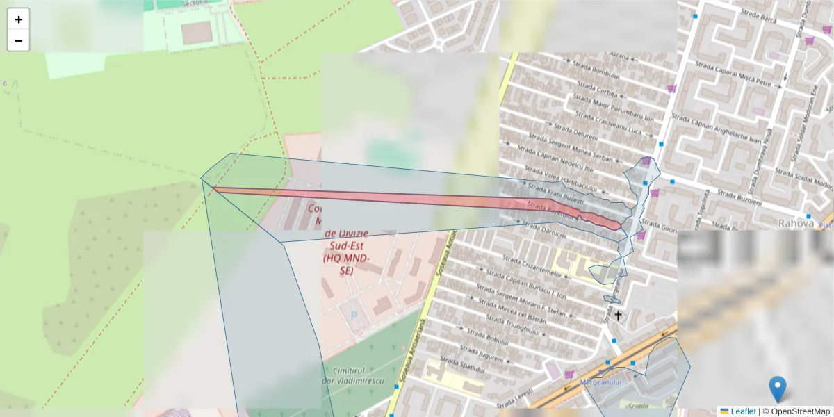 Hartă a codului poștal  și a codurilor poștale învecinate
