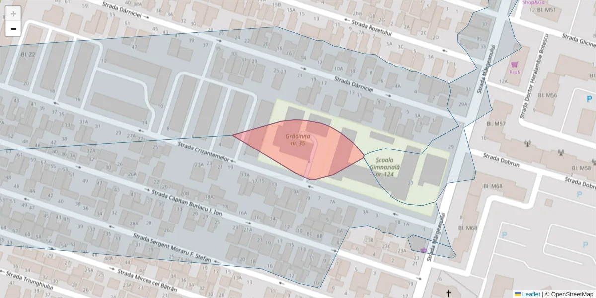 Hartă a codului poștal  și a codurilor poștale învecinate
