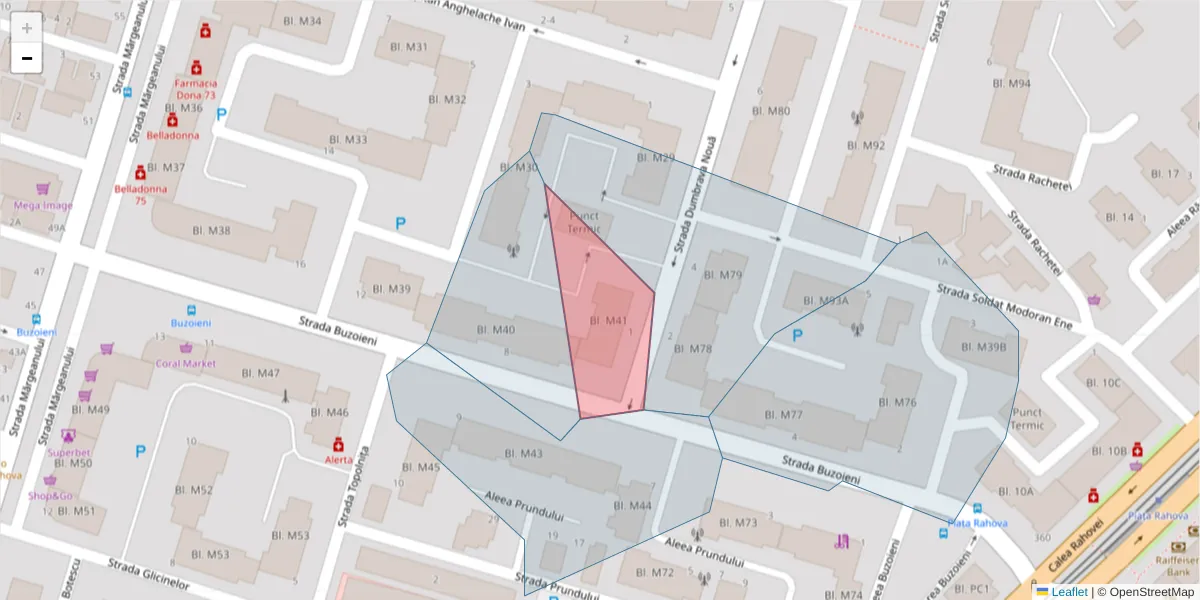 Hartă a codului poștal  și a codurilor poștale învecinate