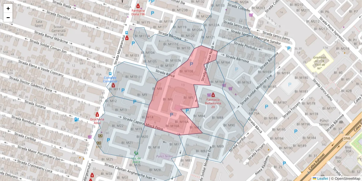Hartă a codului poștal  și a codurilor poștale învecinate