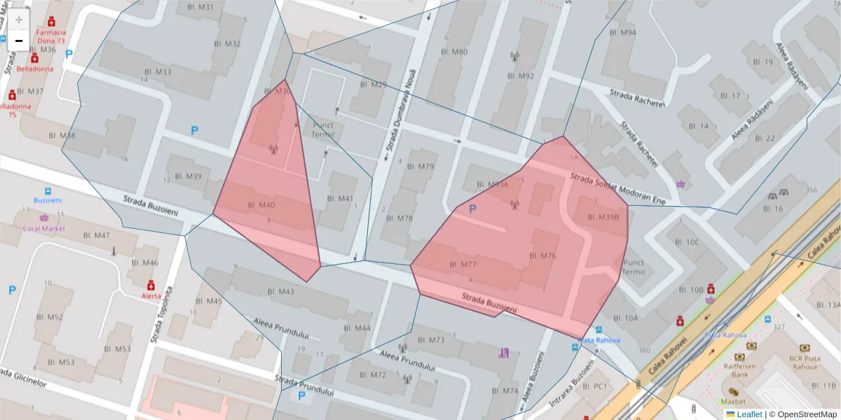 Hartă a codului poștal  și a codurilor poștale învecinate