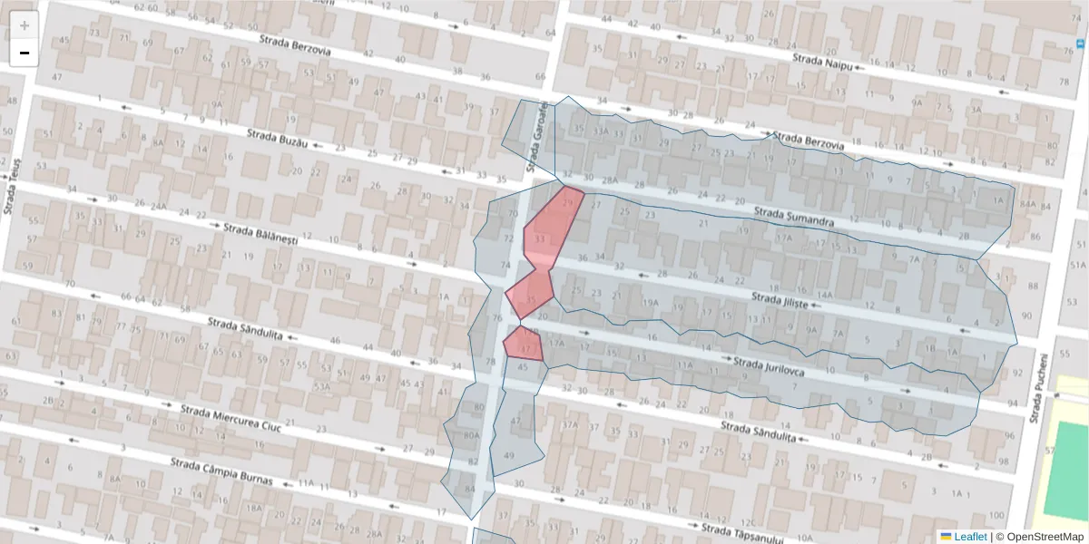 Hartă a codului poștal  și a codurilor poștale învecinate