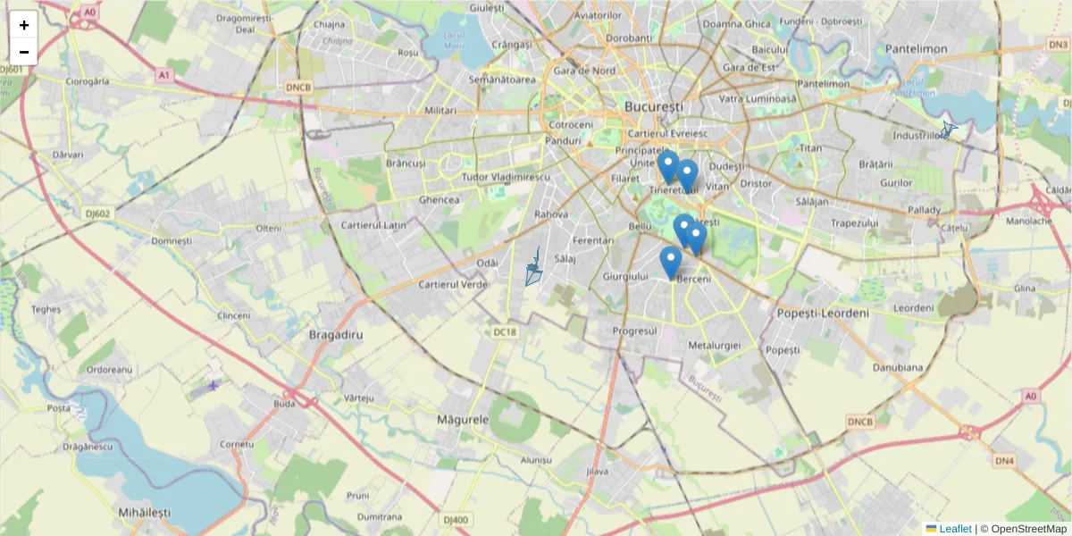 Hartă a codului poștal  și a codurilor poștale învecinate