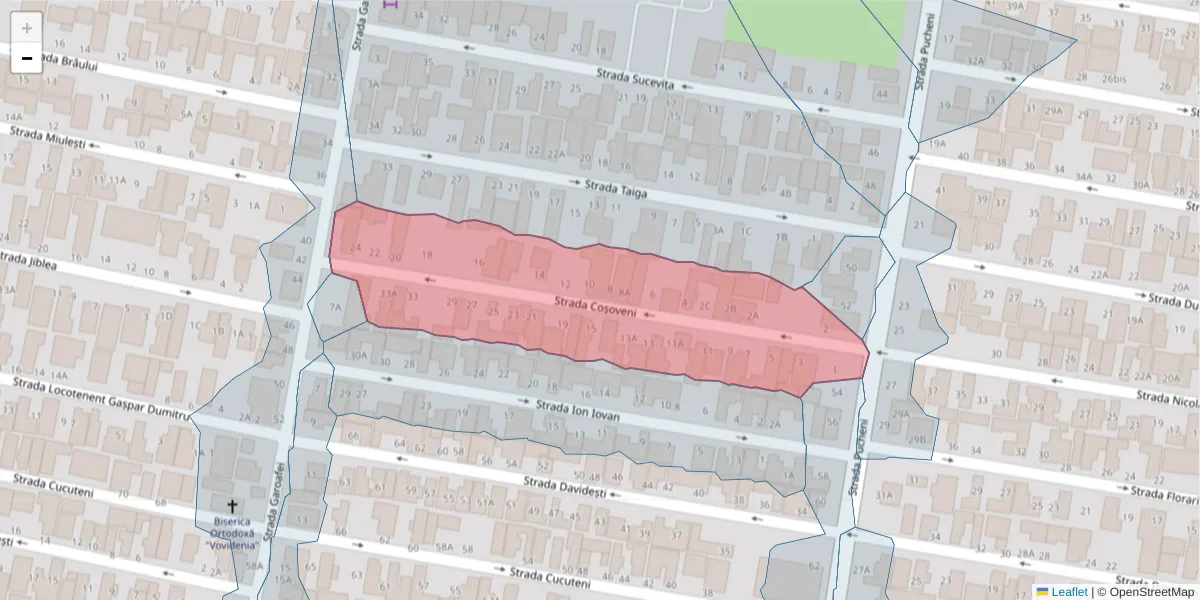 Hartă a codului poștal  și a codurilor poștale învecinate