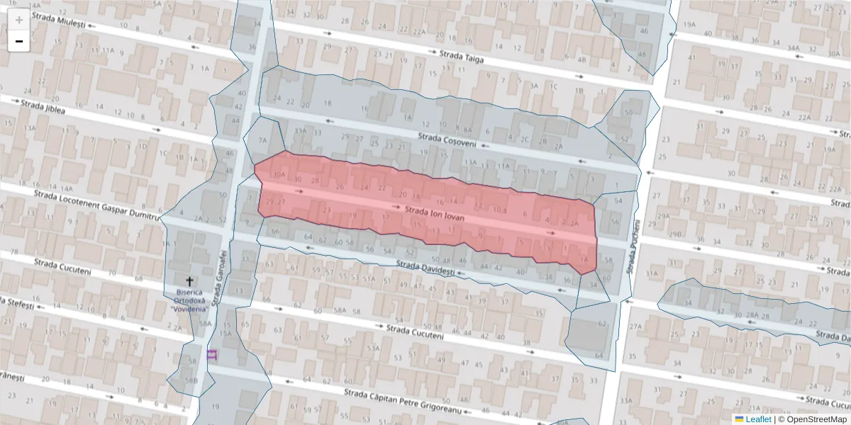 Hartă a codului poștal  și a codurilor poștale învecinate