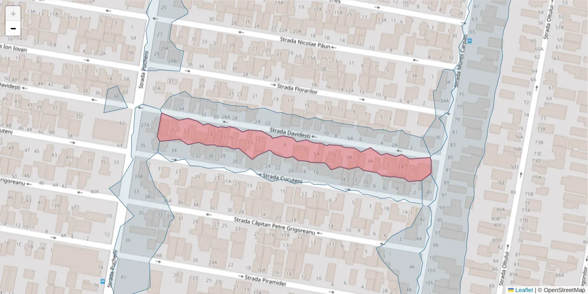 Hartă a codului poștal  și a codurilor poștale învecinate