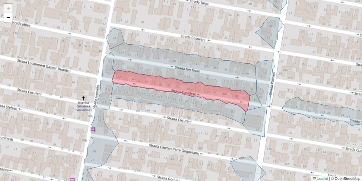 Hartă a codului poștal  și a codurilor poștale învecinate