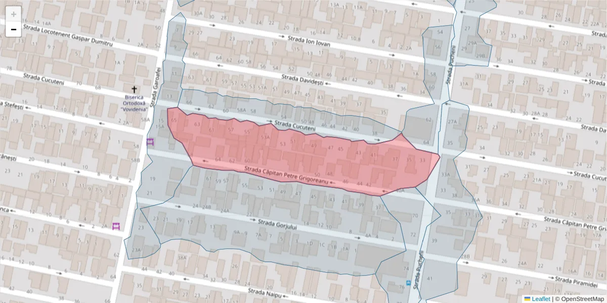 Hartă a codului poștal  și a codurilor poștale învecinate