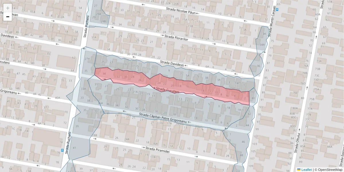 Hartă a codului poștal  și a codurilor poștale învecinate