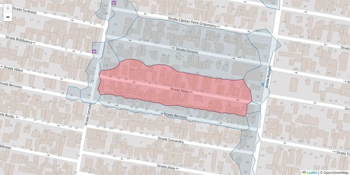 Hartă a codului poștal  și a codurilor poștale învecinate