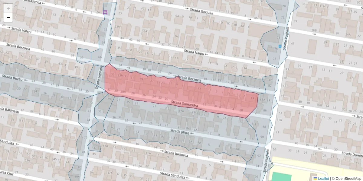 Hartă a codului poștal  și a codurilor poștale învecinate