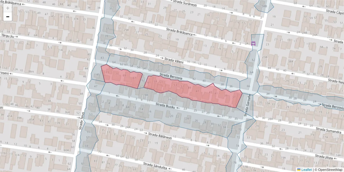 Hartă a codului poștal  și a codurilor poștale învecinate