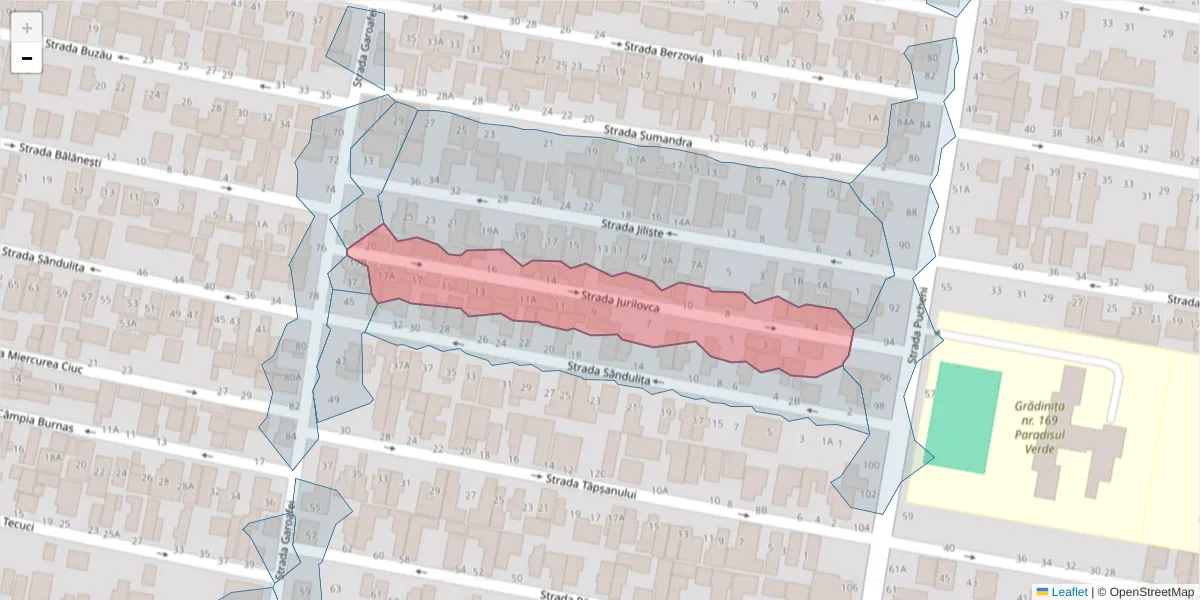 Hartă a codului poștal  și a codurilor poștale învecinate