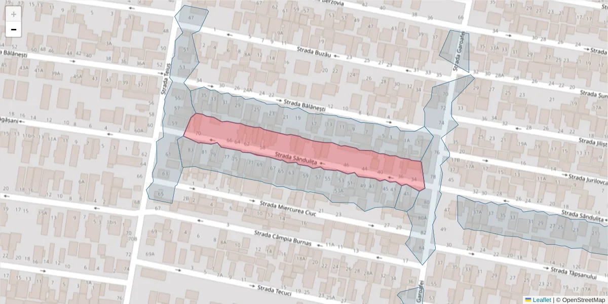 Hartă a codului poștal  și a codurilor poștale învecinate
