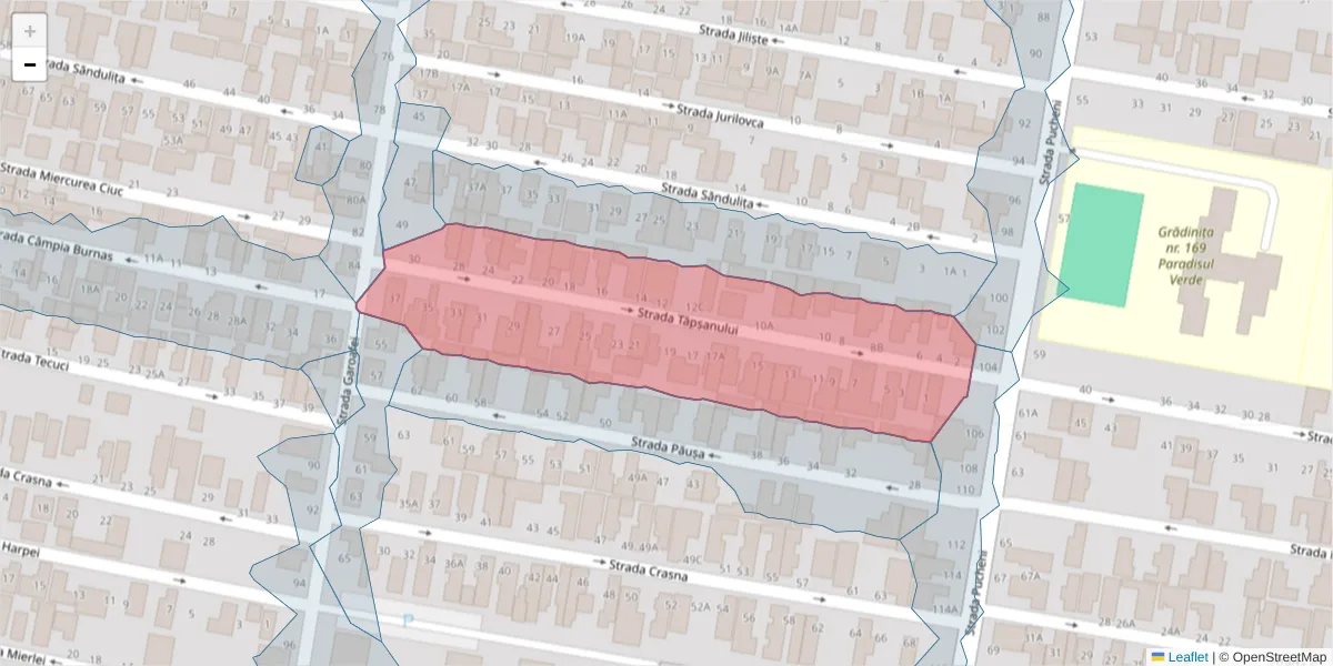 Hartă a codului poștal  și a codurilor poștale învecinate