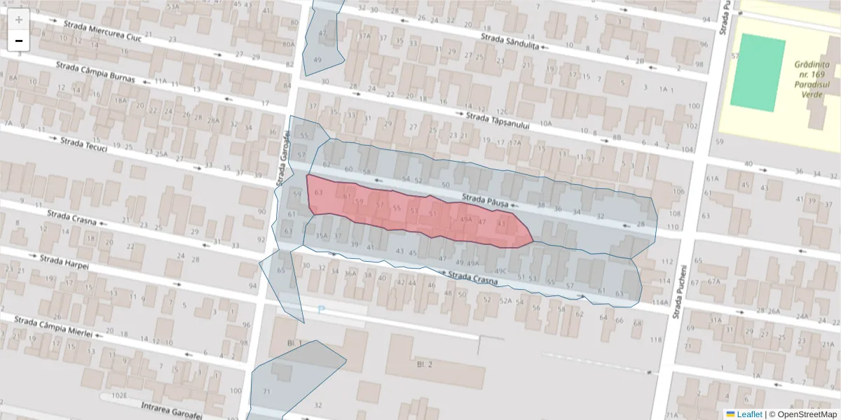 Hartă a codului poștal  și a codurilor poștale învecinate