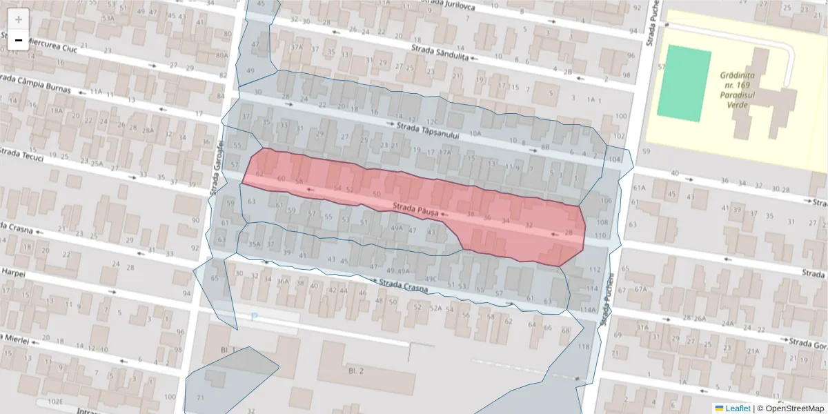 Hartă a codului poștal  și a codurilor poștale învecinate