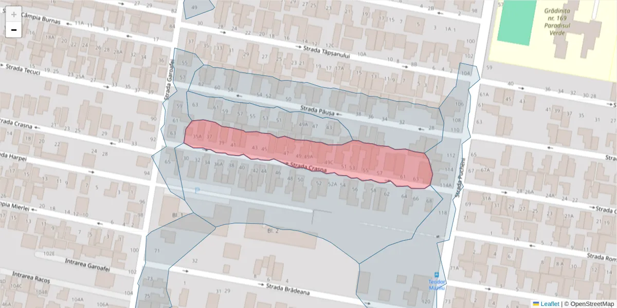 Hartă a codului poștal  și a codurilor poștale învecinate