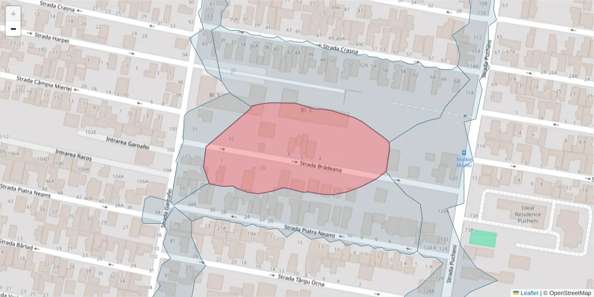 Hartă a codului poștal  și a codurilor poștale învecinate