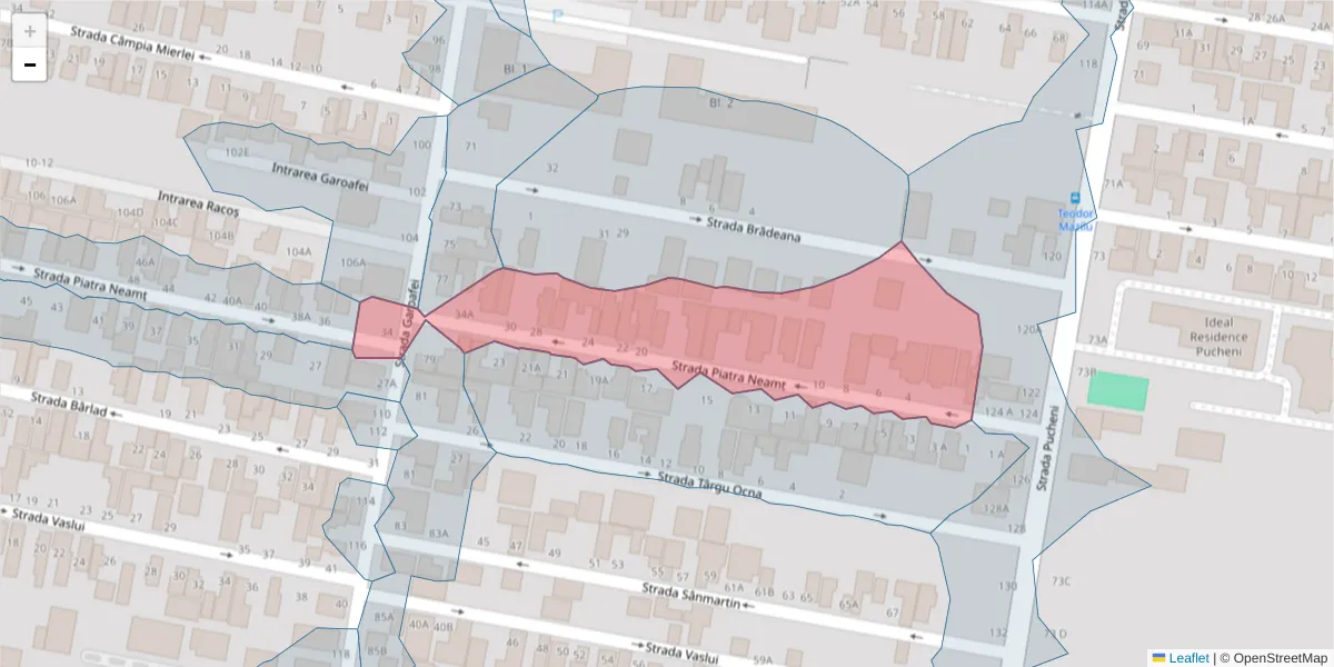 Hartă a codului poștal  și a codurilor poștale învecinate