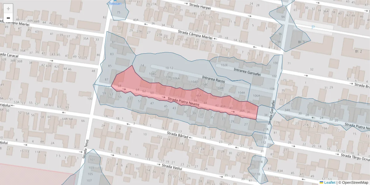 Hartă a codului poștal  și a codurilor poștale învecinate
