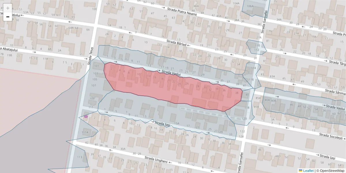 Hartă a codului poștal  și a codurilor poștale învecinate
