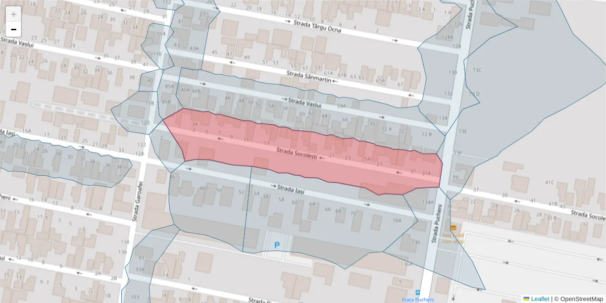 Hartă a codului poștal  și a codurilor poștale învecinate