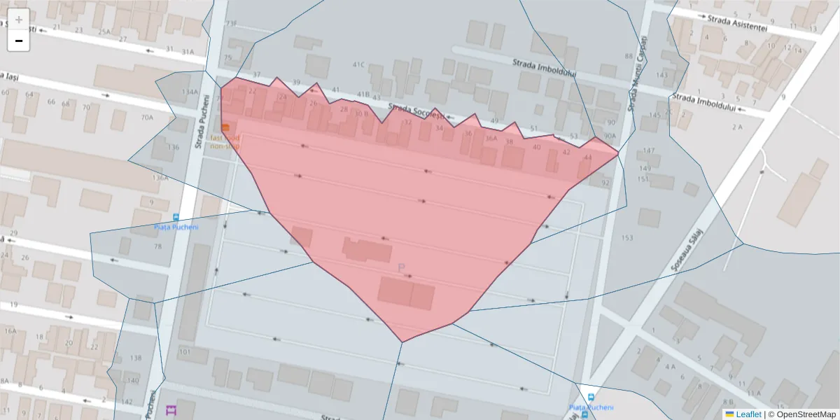 Hartă a codului poștal  și a codurilor poștale învecinate