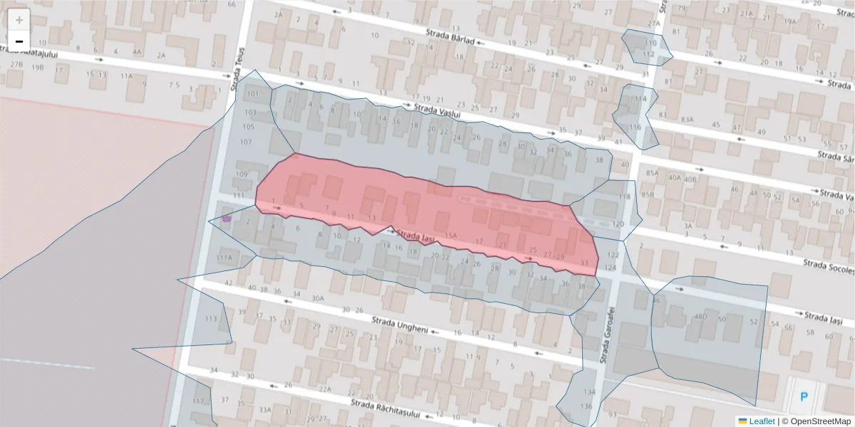 Hartă a codului poștal  și a codurilor poștale învecinate