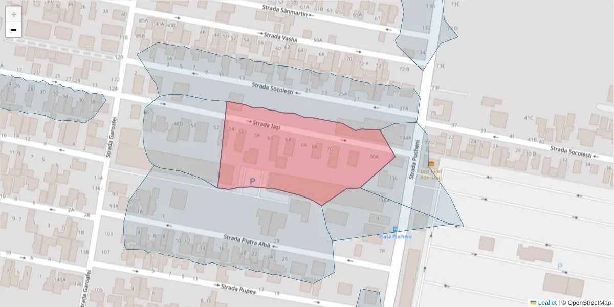 Hartă a codului poștal  și a codurilor poștale învecinate