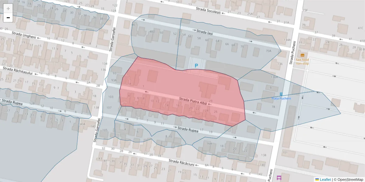 Hartă a codului poștal  și a codurilor poștale învecinate