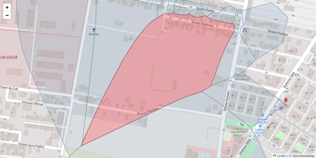 Hartă a codului poștal  și a codurilor poștale învecinate