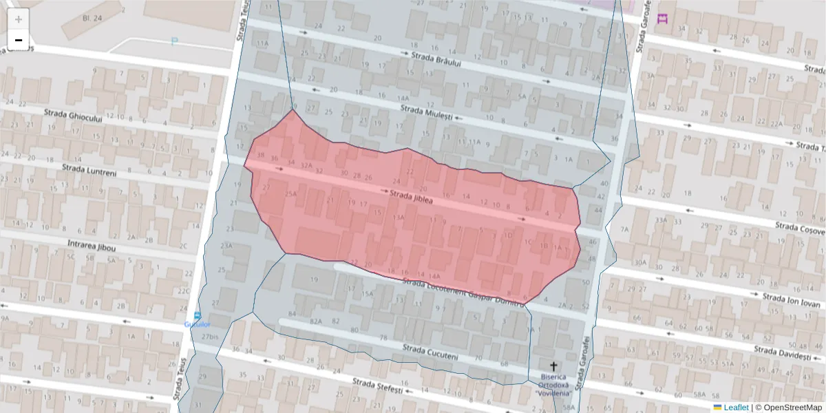 Hartă a codului poștal  și a codurilor poștale învecinate