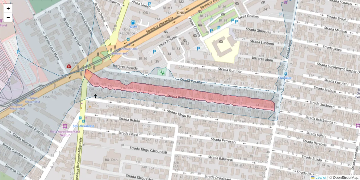 Hartă a codului poștal  și a codurilor poștale învecinate