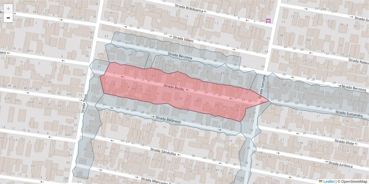 Hartă a codului poștal  și a codurilor poștale învecinate