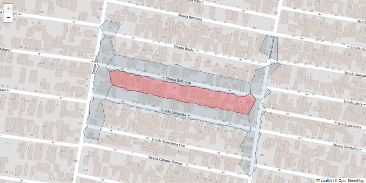 Hartă a codului poștal  și a codurilor poștale învecinate