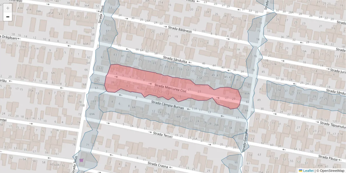Hartă a codului poștal  și a codurilor poștale învecinate
