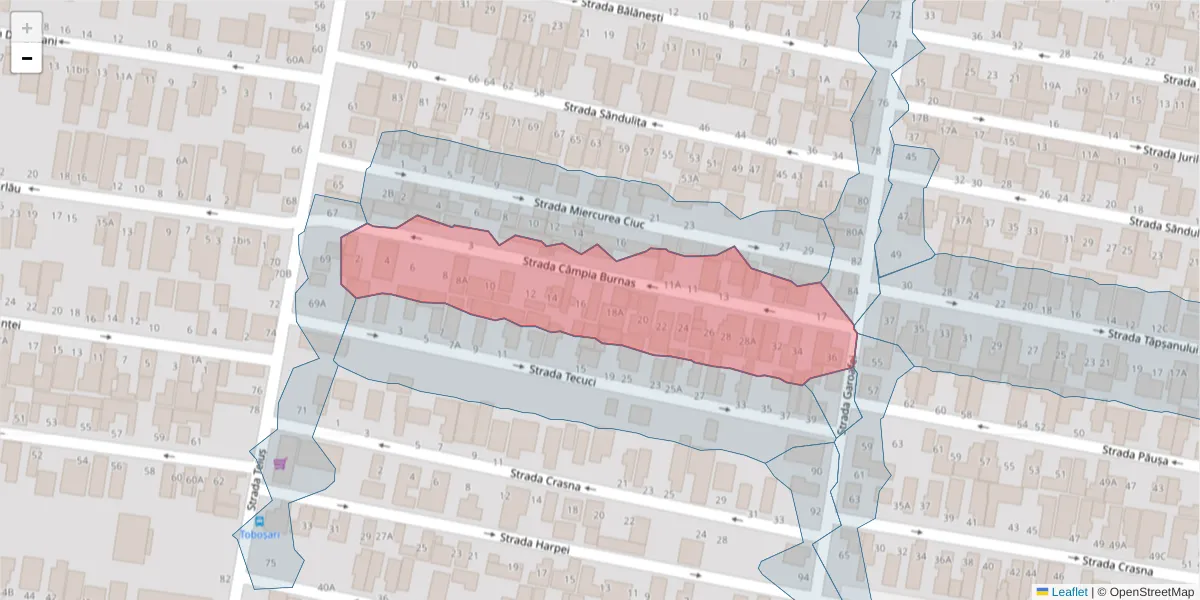 Hartă a codului poștal  și a codurilor poștale învecinate