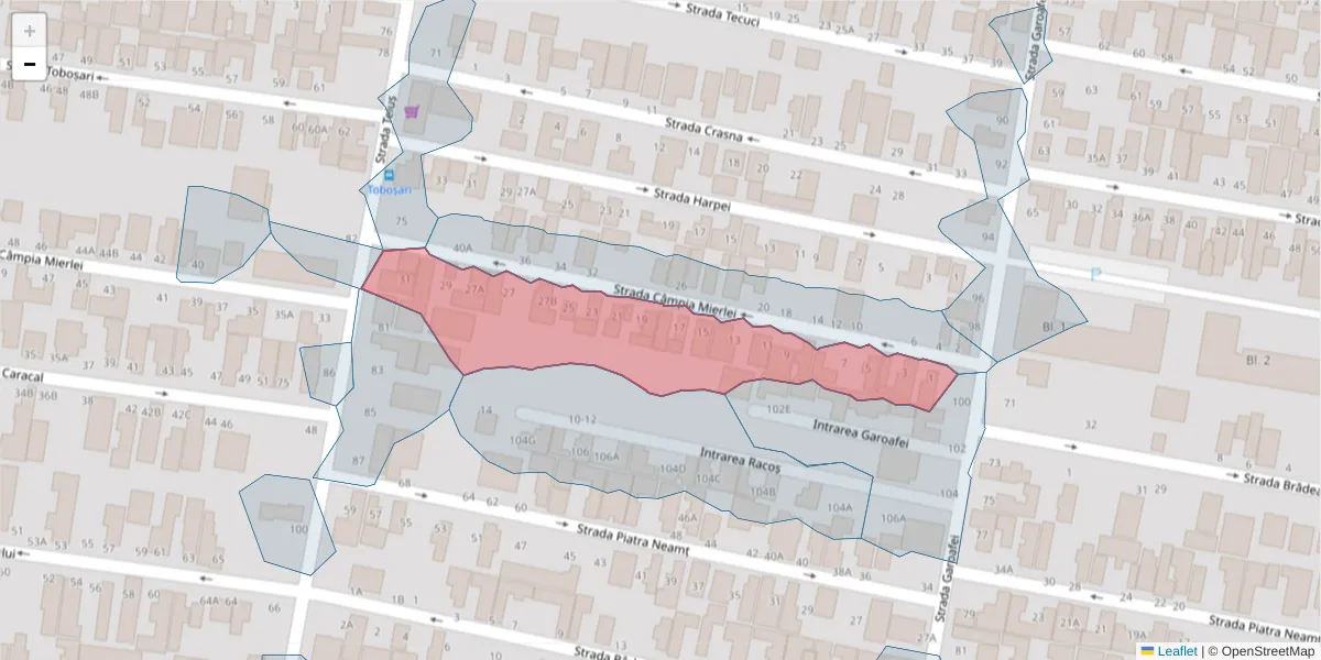 Hartă a codului poștal  și a codurilor poștale învecinate