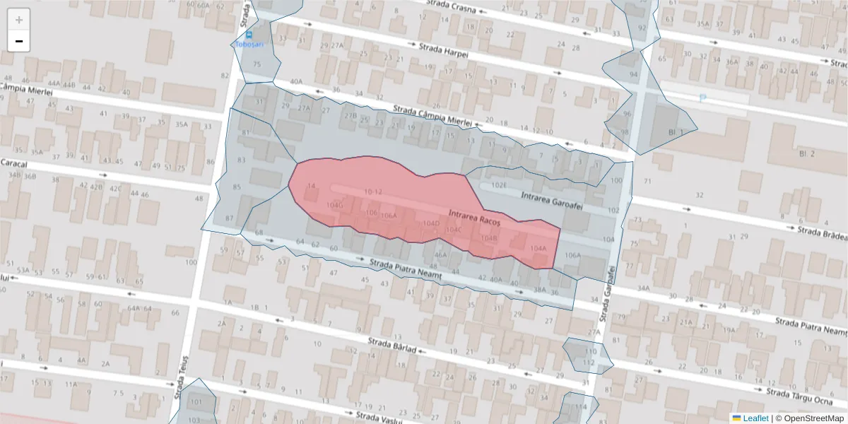 Hartă a codului poștal  și a codurilor poștale învecinate