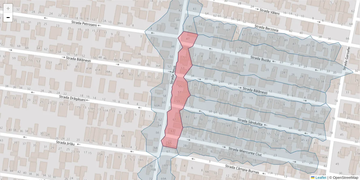 Hartă a codului poștal  și a codurilor poștale învecinate